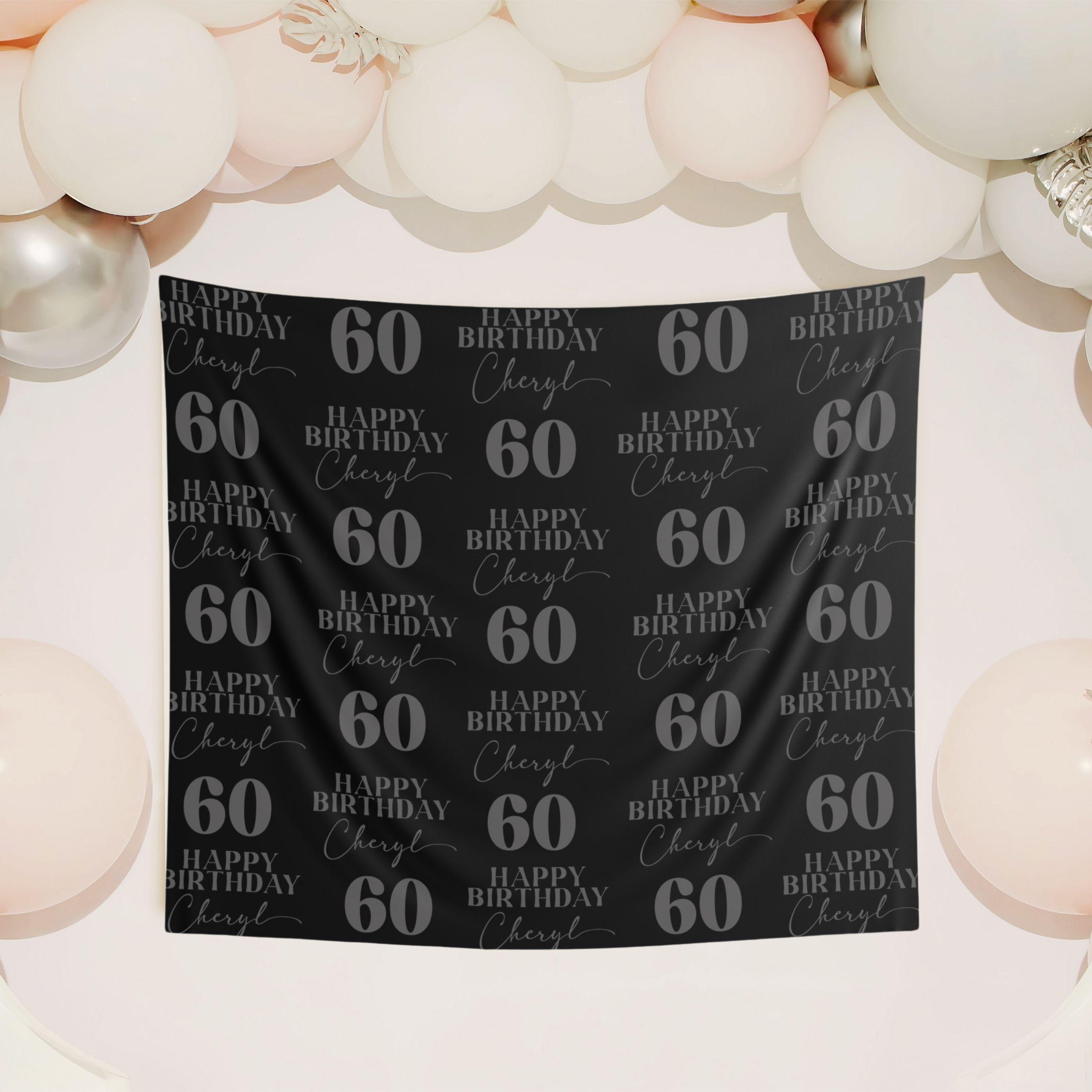 60th Birthday Party Backdrop Personalized 60th Birthday Backdrop Sign ...
