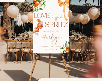 Love At First Spritz Bridal Shower Welcome Sign | Spritz Bridal Shower Decor | Italian Cocktail Theme Shower | Summer Bridal Shower