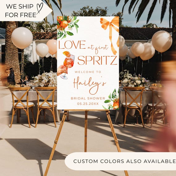 Love At First Spritz Bridal Shower Welcome Sign | Spritz Bridal Shower Decor | Italian Cocktail Theme Shower | Summer Bridal Shower