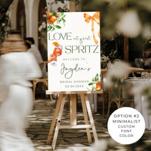 Love At First Spritz Bridal Shower Welcome Sign | Aperol Spritz Bridal Shower Decor | Italian Cocktail Theme Shower | Summer Bridal Shower