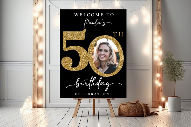 50th Birthday Party Welcome Sign