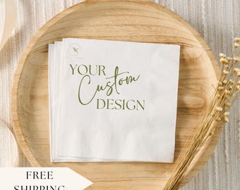 Custom Cocktail Napkins Personalized Dinner Napkins Party Cocktail Napkins Welcome Party Napkins Elegant Personalized Napkins Custom Napkins