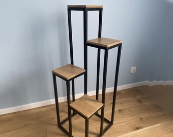 Plant stand, Blumenständer, Steel plant stands on a square base, Plant Rack, Plant Support