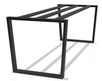 Trapezoid table frame with triple central bar, custom size