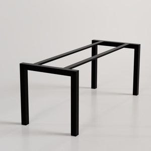 Metal table legs with two central bars, U shaped, custom size