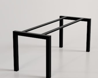 Gambe per tavolo in metallo con due barre centrali, a forma di U, misura personalizzata