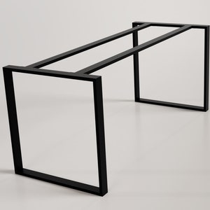 Metal table legs with double central bar, custom size