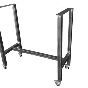 High bar table frame with wheels, custom dimensions