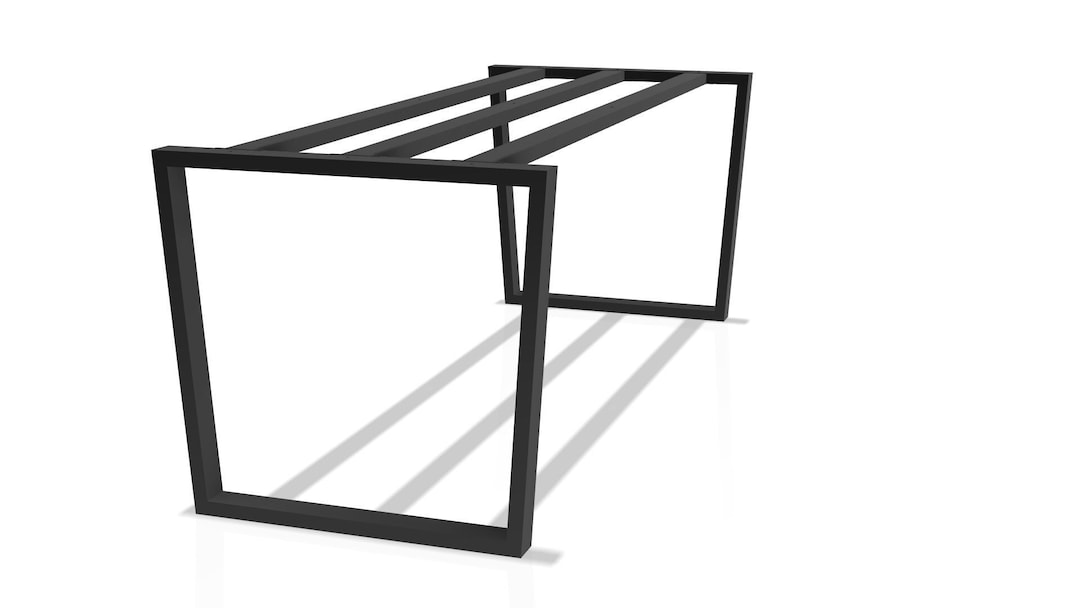 Trapezoid Table Frame With Triple Central Bar, Custom Size - Etsy