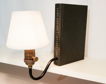 Bookshelf Lamp. Bookcase Light. Bookcase/Bookshelf Decor. Book Sconces. Reader Gift. Book Lover. Bookish. Lost Nation by Jeffrey Lent.