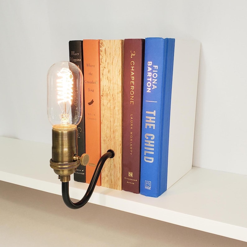 Bookshelf Lamp. Bookcase Light. Bookshelf Decor. Library Decor. Solid ...