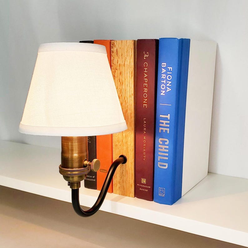Bookshelf Lamp. Bookcase Light. Bookshelf Decor. Library Decor. Solid ...
