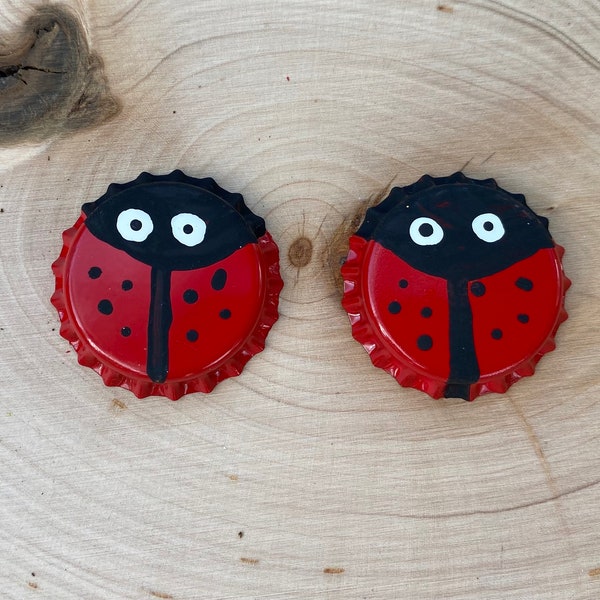 Ladybug Bottlecap Magnet, Ladybug Magnet, Bottlecap Magnet