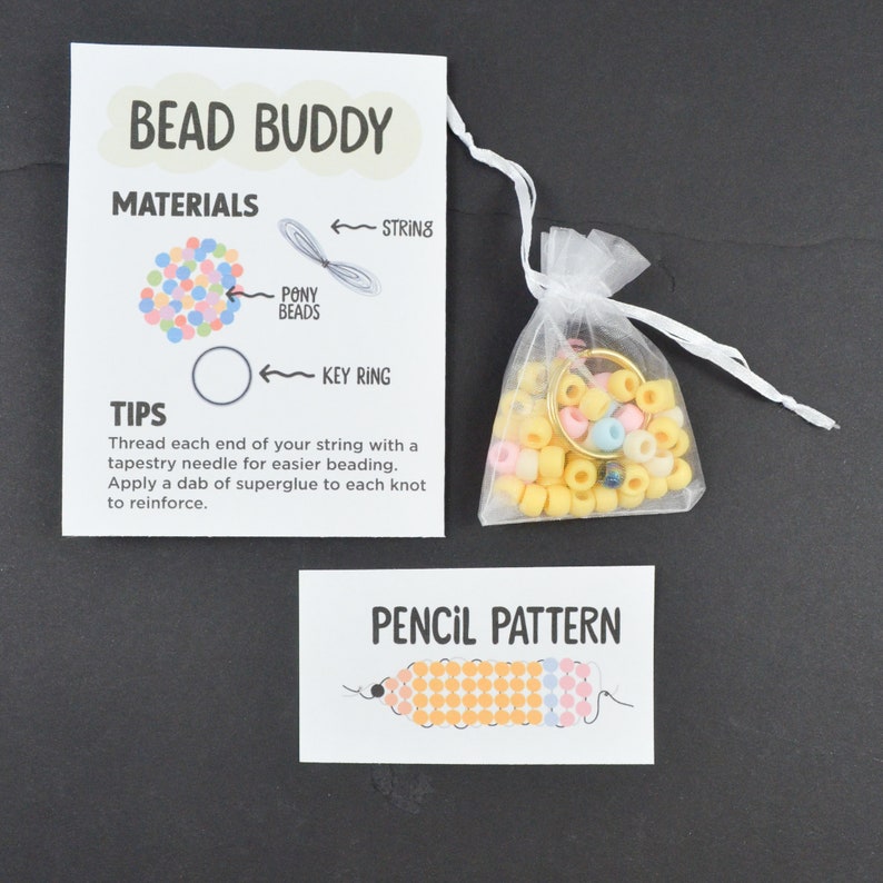 Pencil Bead Buddy Pony Bead Keychain Kit Etsy