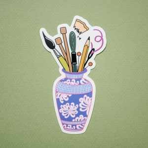 Art Supply Bouquet Vinyl Waterproof Water Bottle Bumper Sticker