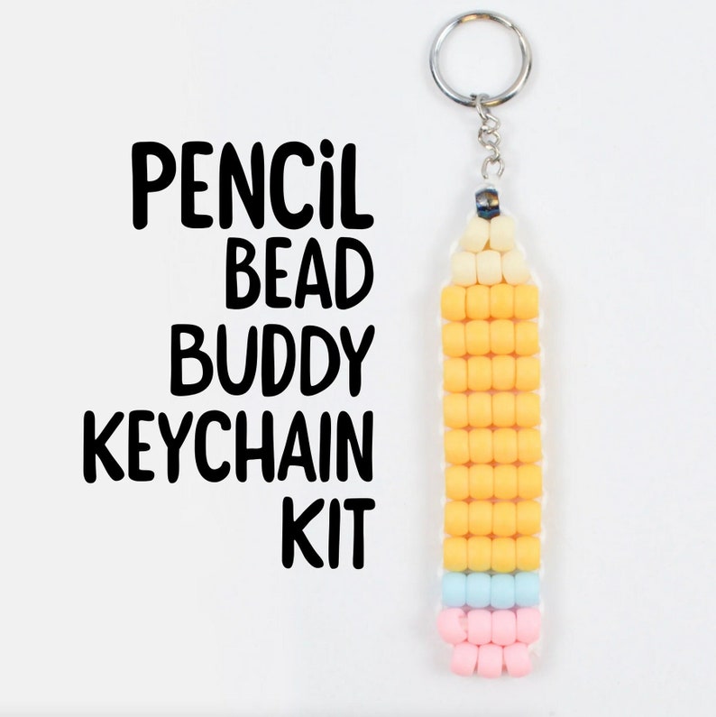 Pencil Bead Buddy Pony Bead Keychain Kit Etsy