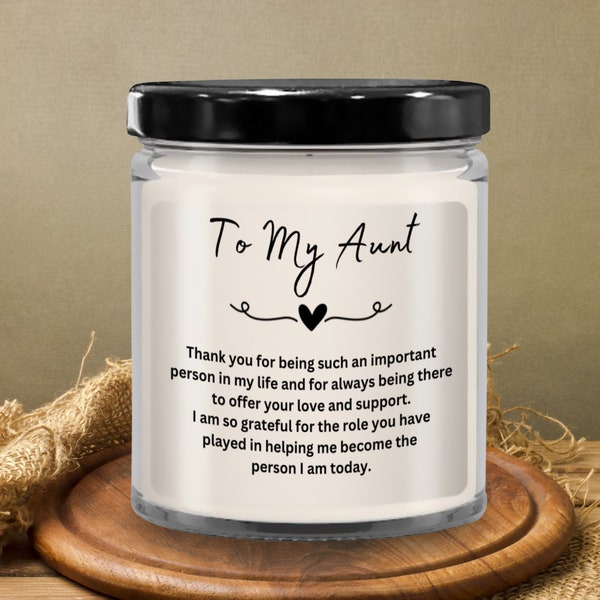 Aunt Candle, Gifts for Aunt, Aunt Gifts, Best Aunt Ever, Thank You Gift, Aunt Birthday Gift, Aunt Christmas Gift, Candle Gifts