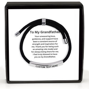 Gift for Grandfather, Engraved Bracelet, Grandfather Gift, Christmas Gift for Grandfather, Gift for Grandad, Gift from Grandchild