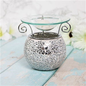 WHOLE HOUSEWARES Mosaic Glass Fragrance and Candle Warmer - Electric Wax  Melt Warmer - Decorative Lamp - Great for Gift & Home Decoration (Blue  Multi) 