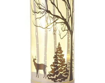 Glass Reindeer Woodland LED Decoration - Large