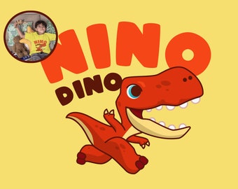 Nino Dino the Tiny Red T-Rex Kids T-Shirt - Perfect for Playtime - Dinosaur - Gift - Dino Lover - Tyrannosaurus Rex - Fine Jersey Tee