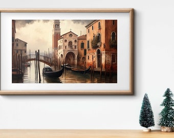 Romantic Venice: A Captivating Painting of the Waterways