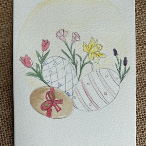 Carte aquarelle « pâques »