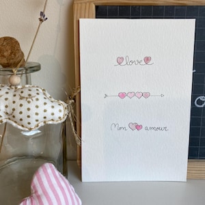 Carte aquarelle "Mon amour"
