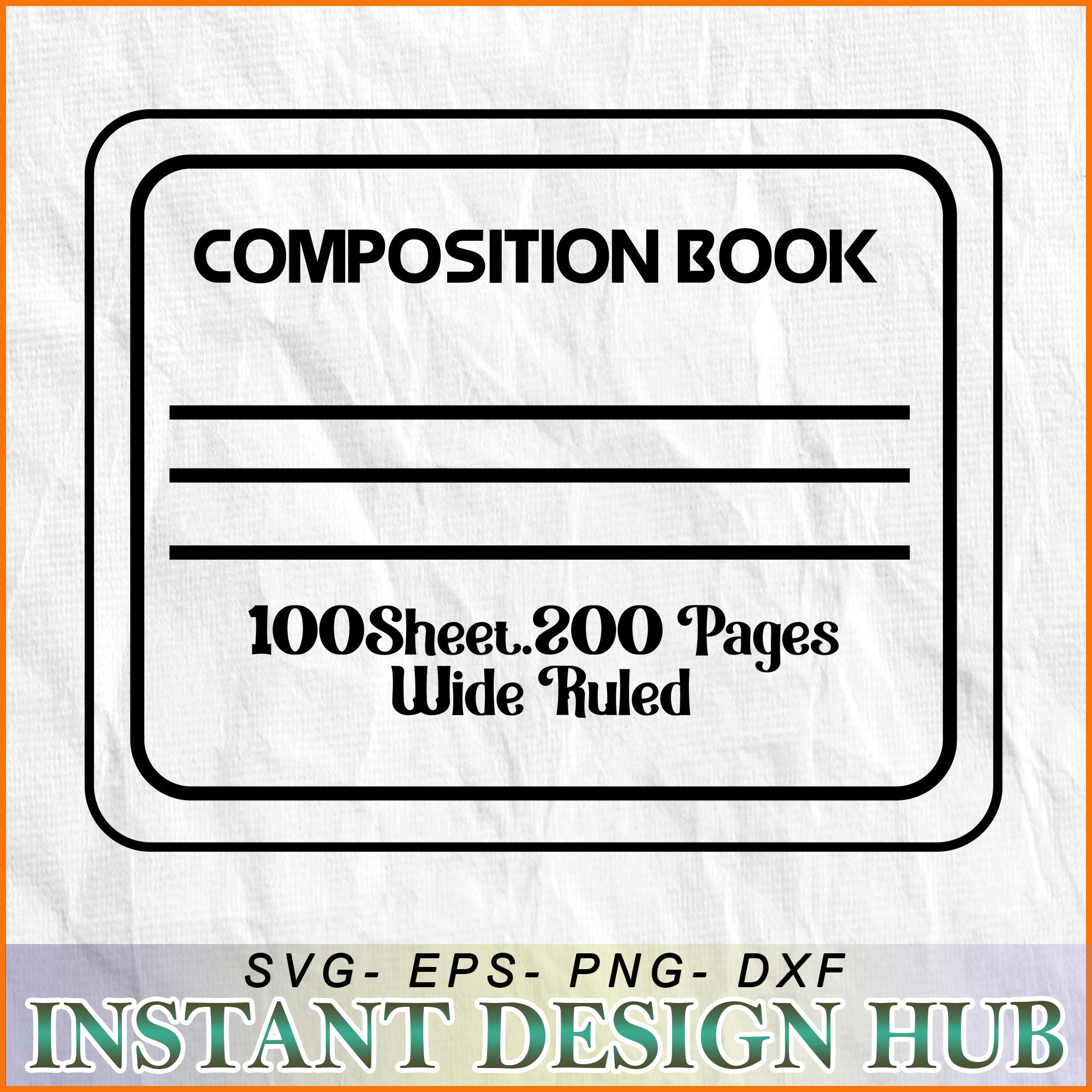 Composition Book SVG Dxf EPS Png File Cricut Cameo Etsy