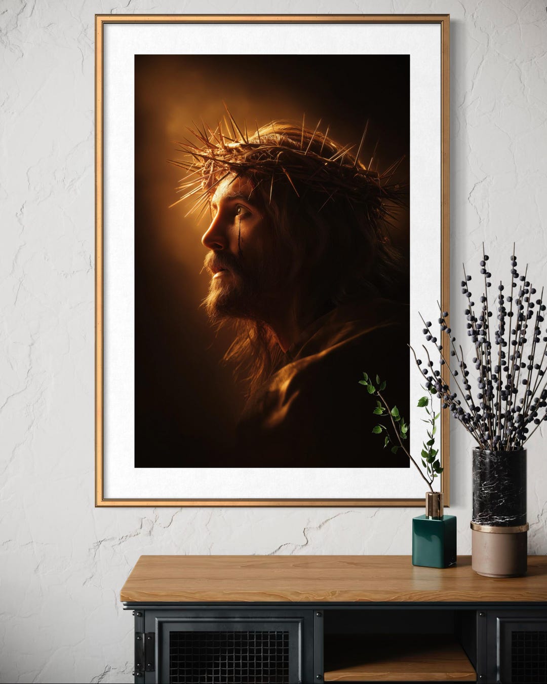Crown of Thorns Jesus Art Print, Christian Home Decor (digital Download ...