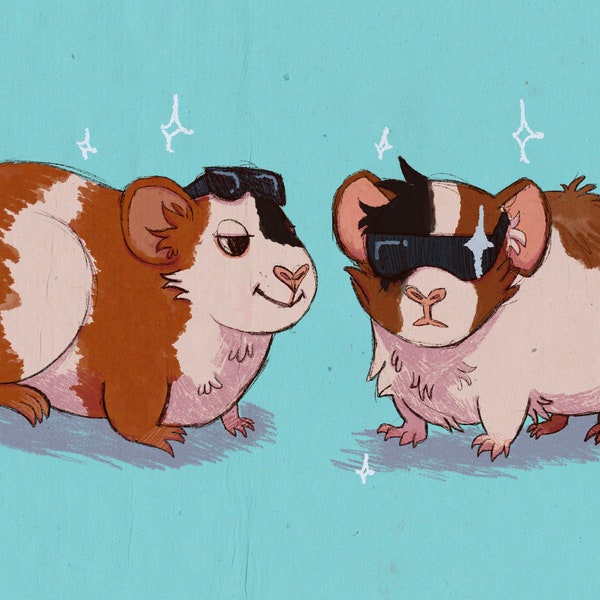 Cool Guinea Pigs print