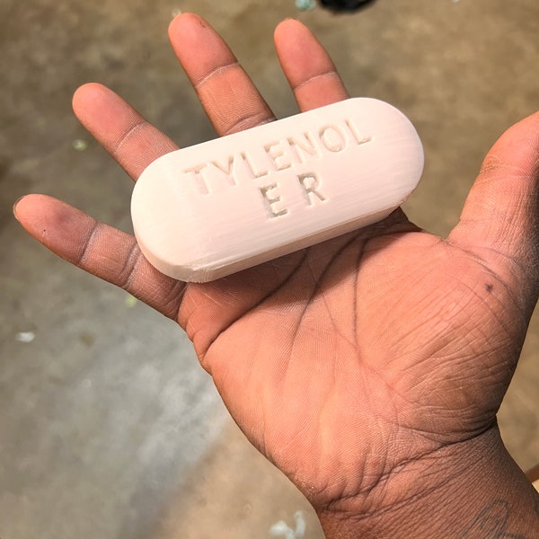 Tylenol Pill Giant Novelty Bar Plastic 3D Printed ER