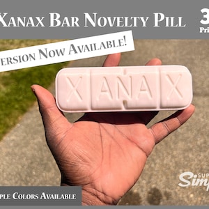 Xanax Bar Pill Giant Novelty Bar Plastic 3D Printed 2MG