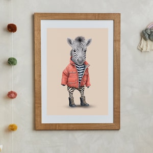 Children's Zebra Print - Nursery Animals Wall Art - Kids Animal - Child's Wall Prints - Baby Room Decor - Printable Gift - Safari  Animal
