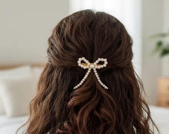 RHIKA Bridal Pearl Hair Brooch-Pearl Brooch-Indian Wedding Ornament-Wedding jewelry-Hair Brooch-Hair accessories-Bridal jewelry-Gift For Her