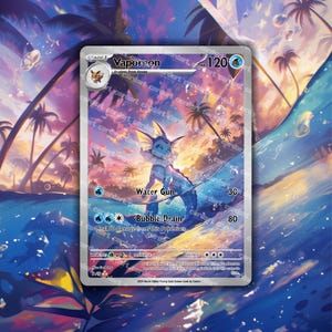 TCG holographique personnalisé Vaporeon • Eeveelution CardArt