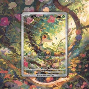 Snivy Holographic Custom TCG • Grassy Terrain CardArt