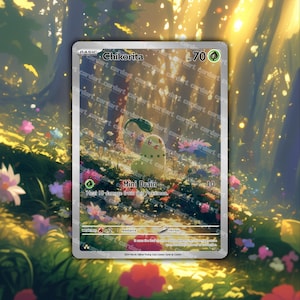 Chikorita Holographic Custom TCG • Grassy Terrain CardArt