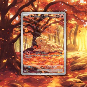 TCG holographique personnalisé Ninetales et Goupix • CardArt câlin