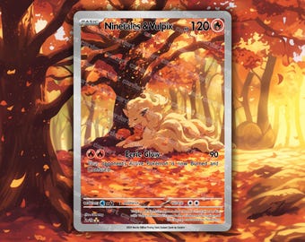 Ninetales & Vulpix Holographic Custom TCG • Cuddle CardArt
