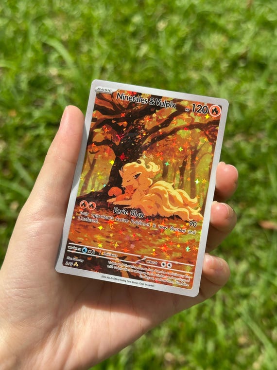 Kanto Ninetales X Vulpix Inspired Pokemon  TCG Proxy Orica | Custom Fanmade | Collectible CardArt Design
