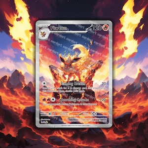 Flareon Holographic Custom TCG • Eeveelution CardArt
