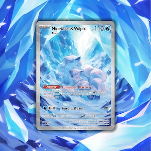 TCG holographique personnalisé Alolan Ninetales & Goupix • CardArt câlin