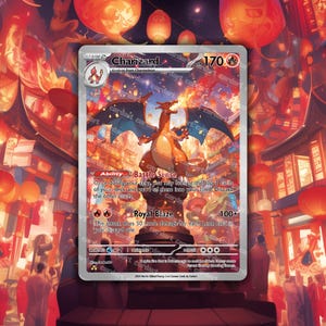 Charizard Holográfico TCG Personalizado • Cartão de Ano Novo Lunar