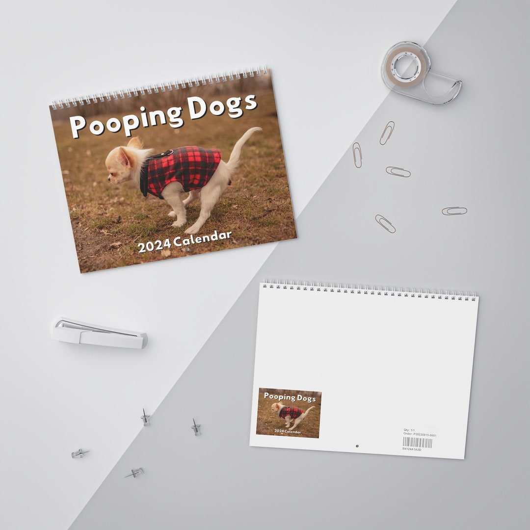 2024 Pooping Pooches Calendar Pooping Dog Calendar White Etsy Australia
