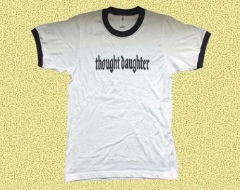 Thought Daughter Ringer Tee | Hand Printed Graphic T-Shirt | Philadelphia Indie Apparel