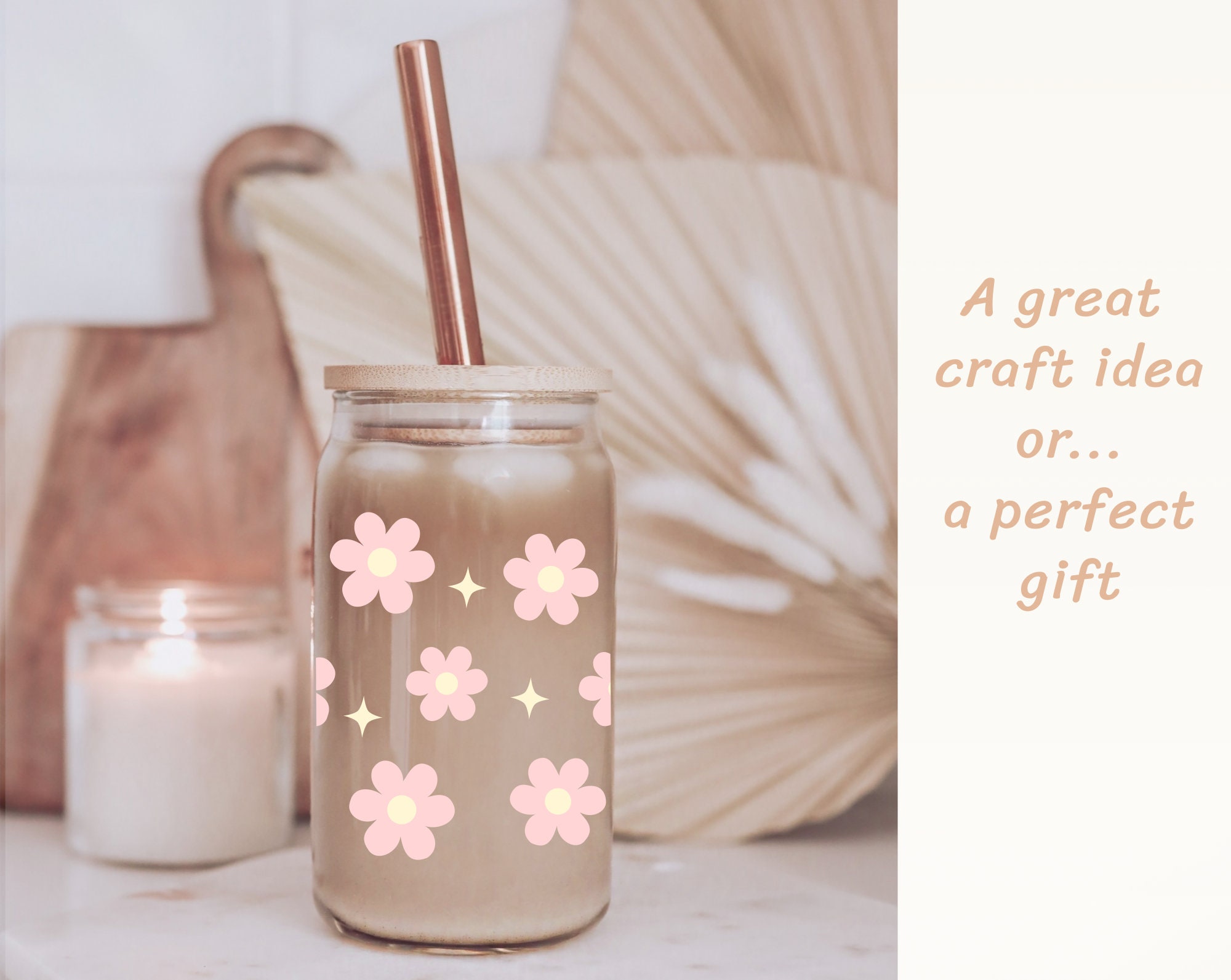 Flower Svg Wrap Daisy Svg Wrap Boho Mini Daisies Libbey Glass Svg Beer ...