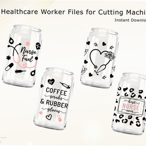 Nurse Bundle SVG Nurse Wrap Svg for Glass Cups Beer Glass Wrap Svg Nurse Fuel SVG Cut Files Nurse Appreciation SVG Bundle Nurse Gifts Png