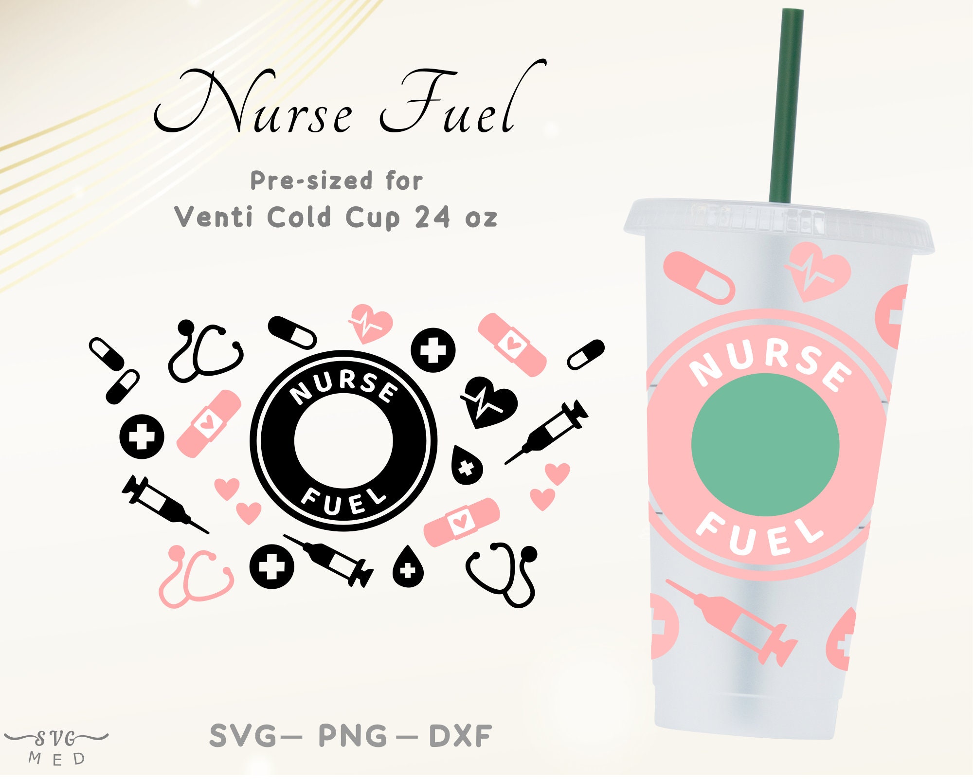Greek Architecture Cup Svg – Starbucks Cold Cup Wrap SVG, Full