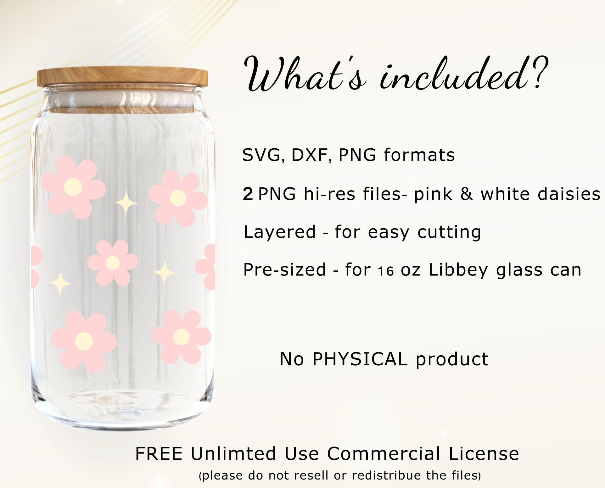 Flower Svg Wrap Daisy Svg Wrap Boho Mini Daisies Libbey Glass Svg Beer ...